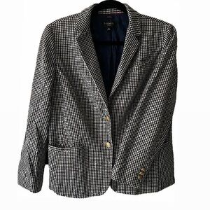 TALBOTS Aberdeen Navy & White Houndstooth Blazer
